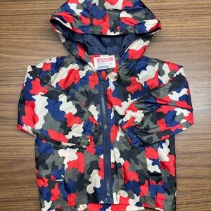 Jomake Kids Red, Navy & Gray Camouflage Hooded Jacket